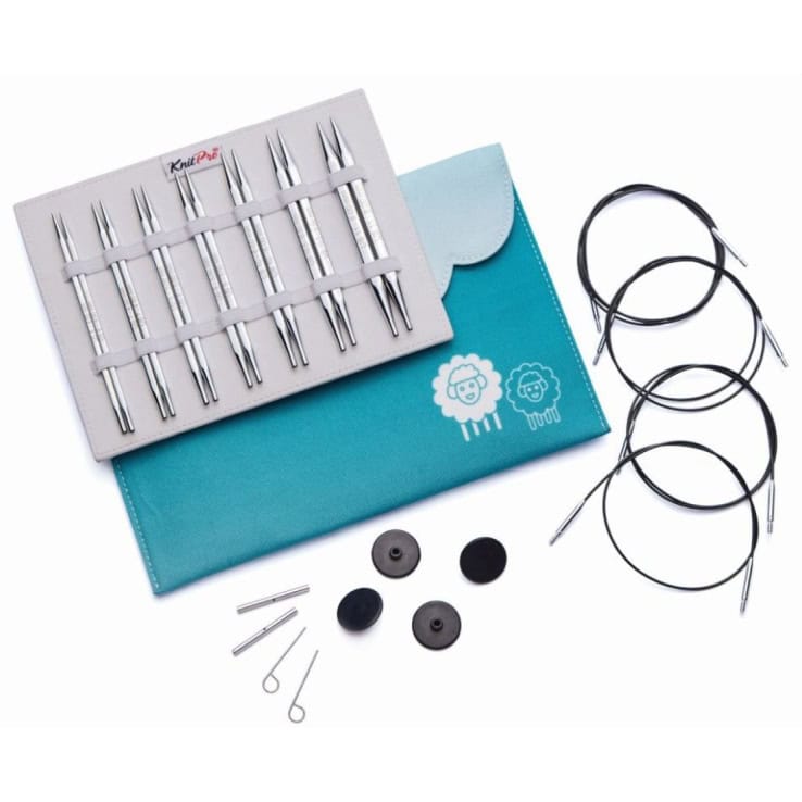 KnitPro Nadelset Deluxe auswechselbare Nadelspitzen Nova cubics Quadratisch, 7 Paar 4,00 - 8,00 mm KnitPro Nadelset Deluxe auswechselbare Nadelspitzen Nova cubics Quadratisch, 7 Paar 4,00 - 8,00 mm – Bild 1