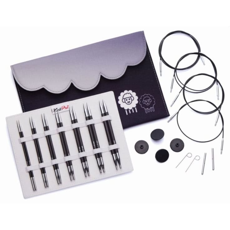 KnitPro Nadelset Midi Normal auswechelbare Nadelspitzen Karbonz, 7 Paar 3,00 - 6,00 mm KnitPro Nadelset Midi Normal auswechelbare Nadelspitzen Karbonz, 7 Paar 3,00 - 6,00 mm – Bild 1