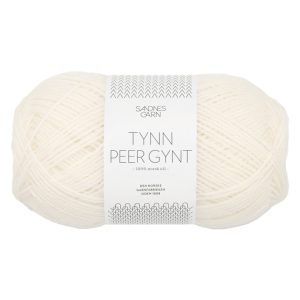 Sandnes Garn Tynn Peer Gynt in Weiß, perfekt für Stricken und Häkeln.