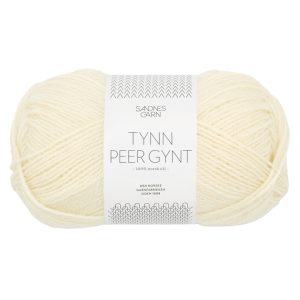 Sandnes Garn Tynn Peer Gynt in natural white, ideal für Stricken und Häkeln.