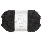 Sandnes Garn Tynn Peer Gynt in Charcoal Melange, ideal für Strick- und Häkelprojekte.