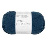 Sandnes Garn Tynn Peer Gynt in Dunkelblau, ideal zum Stricken und Häkeln.
