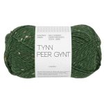 Sandnes Garn Tynn Peer Gynt in grün mit Tweed-Optik, perfekt zum Stricken und Häkeln.