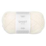 Sandnes Garn Smart in true white, ideal für Strick- und Häkelprojekte, Lauflänge 101-150.