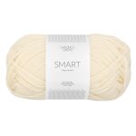 Sandnes Garn Smart Wolle in natural white, ideal zum Stricken und Häkeln.