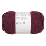 Sandnes Garn Smart Wolle in tiefem Burgund, perfekt für Strick- und Häkelprojekte.