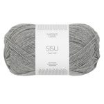 Sandnes Garn Sisu Wolle in Grau, ideal zum Stricken und Häkeln.