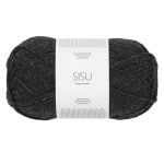 Sandnes Garn Sisu in Charcoal Melange, ideal zum Stricken und Häkeln.