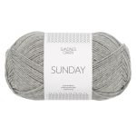 Sandnes Garn Sunday Wolle in Grau, perfekt zum Stricken und Häkeln.