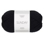 Sandnes Garn Sunday Garn in Schwarz, perfekt für Strick- und Häkelprojekte.