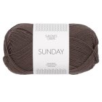 Sandnes Garn Sunday Wolle in Dunkelbraun für Stricken und Häkeln.
