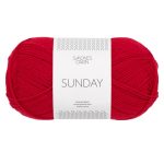 Sandnes Garn Sunday in true red, perfekt für Strick- und Häkelprojekte.
