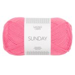 Sandnes Garn Sunday Wolle in Bubblegum Pink, perfekt zum Stricken und Häkeln.