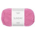 Sandnes Garn Sunday in Shocking Pink, ideal für Strick- und Häkelprojekte.