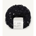 Sandnes Garn Paljett in Schwarz mit Glitzereffekt, perfekt zum Stricken und Häkeln.