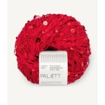 Sandnes Garn Paljett in Rot mit Pailletten für Stricken und Häkeln.