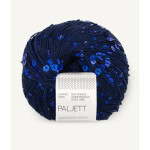 Sandnes Garn Paljett in Blau mit Pailletten, perfekt für Strick- und Häkelprojekte.