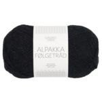 Sandnes Garn Alpakka Folgetrad in Schwarz für Stricken und Häkeln.
