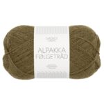 Sandnes Garn Alpakka Folgetrad in dunklem Olivgrün, perfekt für Strick- und Häkelprojekte.