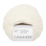Sandnes Garn Cashmere in Weiß, ideal für Strick- und Häkelprojekte.