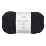 Sandnes Garn Alpakka Silke in Schwarz, hochwertiges Garn für Stricken und Häkeln.