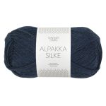 Sandnes Garn Alpakka Silke in Midnight Blue, hochwertiges Garn für Stricken und Häkeln.