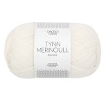 Sandnes Garn Tynn Merinoull in col. 1001 true white für Stricken und Häkeln.