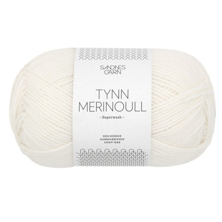 Sandnes Garn Tynn Merinoull – col. 1001 true white Sandnes Garn Tynn Merinoull in col. 1001 true white für Stricken und Häkeln.