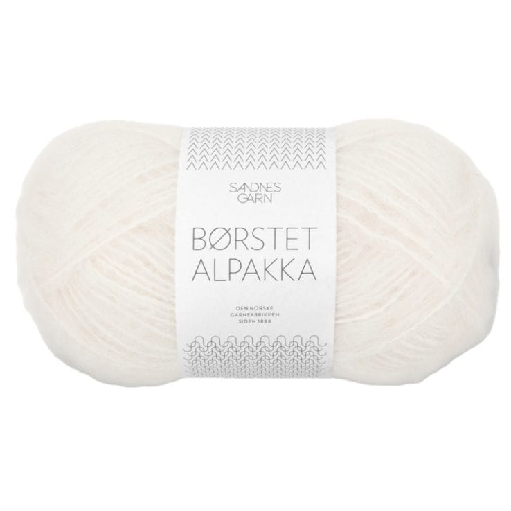 Sandnes Garn Borstet Alpakka – col. 1001 true white Sandnes Garn Borstet Alpakka in true white, ideal für Strick- und Häkelprojekte.