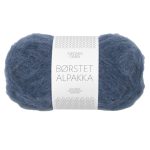 Sandnes Garn Borstet Alpakka in Blau, ideal für Strick- und Häkelprojekte.