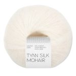 Sandnes Garn Tynn Silk Mohair in col. 1001 true white für Stricken und Häkeln.