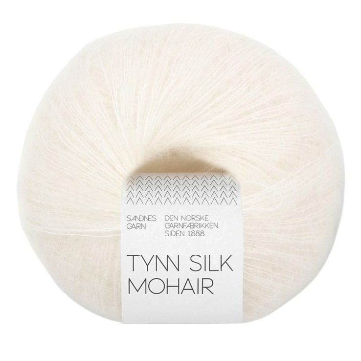 Sandnes Garn Tynn Silk Mohair – col. 1001 true white Sandnes Garn Tynn Silk Mohair in col. 1001 true white für Stricken und Häkeln.