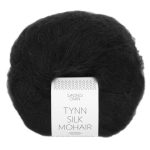 Sandnes Garn Tynn Silk Mohair in Schwarz, feines Garn für Strick- und Häkelprojekte.
