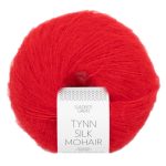 Sandnes Garn Tynn Silk Mohair in leuchtendem Scarlet Red, perfekt für Strick- und Häkelprojekte.