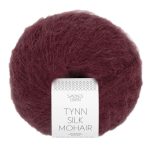 Sandnes Garn Tynn Silk Mohair in tiefem Burgund, weiches Garn für Strick- und Häkelprojekte.