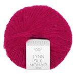 Sandnes Garn Tynn Silk Mohair in jazzy pink, feines Garn für Strick- und Häkelprojekte.