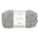 Sandnes Garn Poppy Wolle in Grau, perfekt zum Stricken und Häkeln.