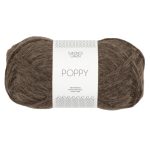 Sandnes Garn Poppy Garn in dunklem Braun, ideal zum Stricken und Häkeln.