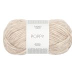 Sandnes Garn Poppy Wolle in Beige mottled, perfekt für Strick- und Häkelprojekte.
