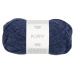 Sandnes Garn Poppy Garn in Navy, ideal für Stricken und Häkeln.