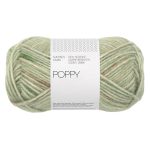 Sandnes Garn Poppy Wolle in grünem Marmor, ideal zum Stricken und Häkeln.