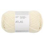 Sandnes Garn Atlas Wolle in Natural White, perfekt für Strick- und Häkelprojekte.