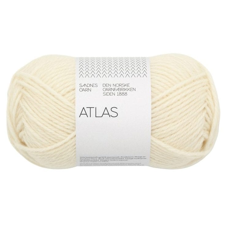 Sandnes Garn Atlas – col. 1012 natural white Sandnes Garn Atlas Wolle in Natural White, perfekt für Strick- und Häkelprojekte.