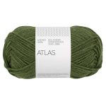 Sandnes Garn Atlas Wolle in tiefem Olivgrün, perfekt zum Stricken und Häkeln.