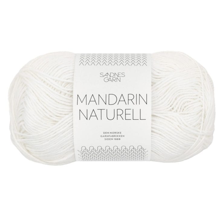 Sandnes Garn Mandarin Naturell – col. 1001 true white Sandnes Garn Mandarin Naturell, weiße Wolle zum Stricken und Häkeln.
