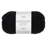 Sandnes Garn Mandarin Petit Garn in Schwarz für Stricken und Häkeln.