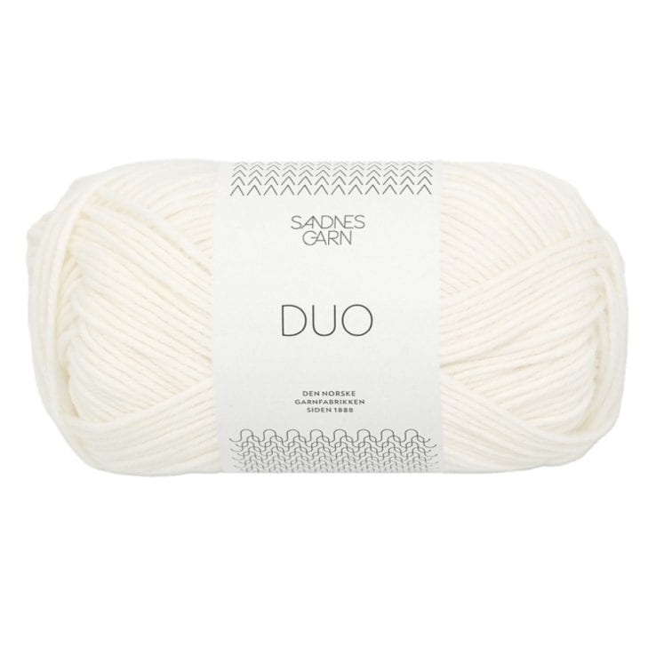 Sandnes Garn Duo – col. 1002 white Sandnes Garn Duo Wolle in Weiß, ideal für Stricken und Häkeln.