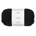 Sandnes Garn Line Garn in Schwarz, perfekt für Strick- und Häkelprojekte.