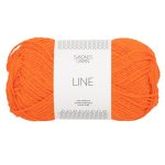 Sandnes Garn Line Wolle in Orange Tiger, perfekt für Strick- und Häkelprojekte.