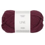 Sandnes Garn Line Wolle in Deep Burgundy, perfekt für Stricken und Häkeln.